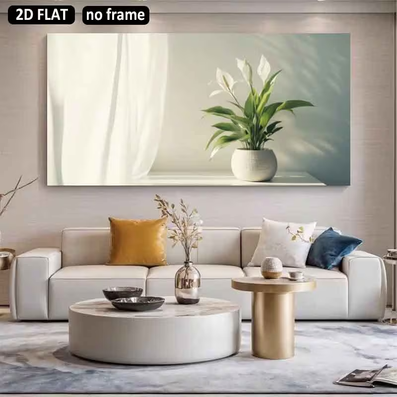 (1 ชิ้น ไม่มีกรอบ) ภาพพิมพ์ผ้า - Peace Lily White บทวิจารณ์และราคา